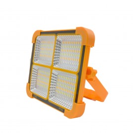 Lampa Proiector Solar de Exterior Portabil, Protectie IP66, Incarcare Solara sau de la Retea, 500W, Protectie IP66, 5 Moduri de Iluminat, Port USB