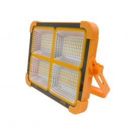 Lampa Proiector Solar de Exterior Portabil, Protectie IP66, Incarcare Solara sau de la Retea, 1000W, Protectie IP66,5 Moduri de Iluminat, Port USB