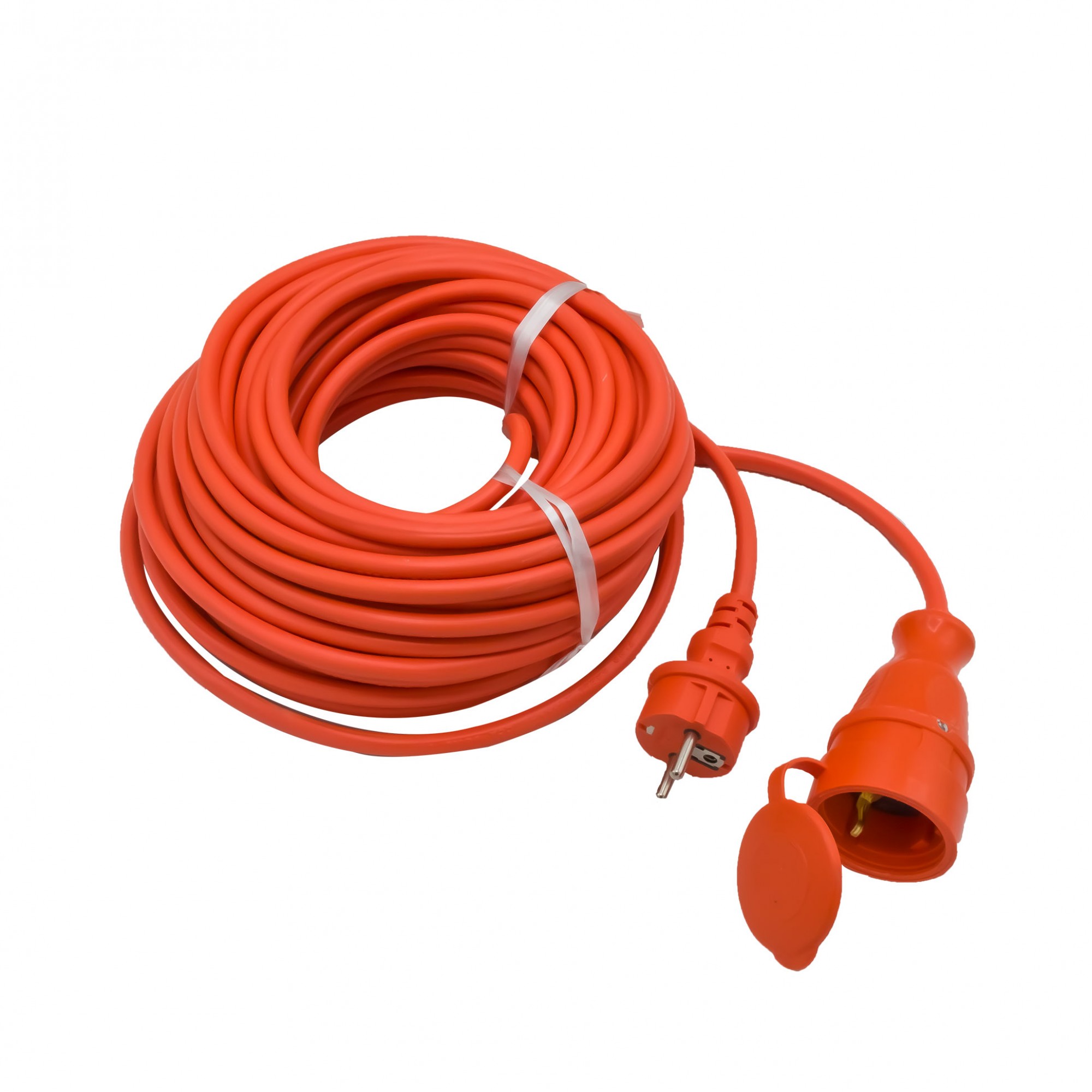 Cablu prelungitor cu conductor din cupru 3 x 1,5, 20M, cu stecher si cupla, portocaliu 