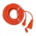 Cablu prelungitor cu conductor din cupru 3 x 1,5, 20M, cu stecher si cupla, portocaliu