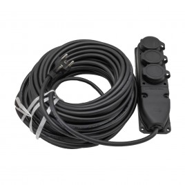 Cablu prelungitor, cap si triplu, 3 Prize, 3 x 2.5,20M, negru 