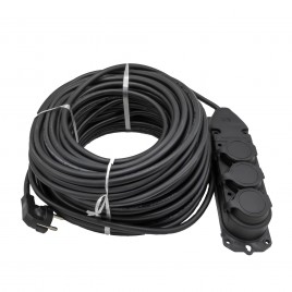 Cablu prelungitor, cap si triplu, 3 Prize, 3 x 2.5,40M, negru 