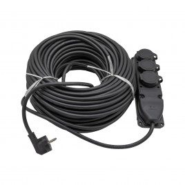 Cablu prelungitor, cap si triplu, 3 Prize, 3 x 2.5,50M, negru 