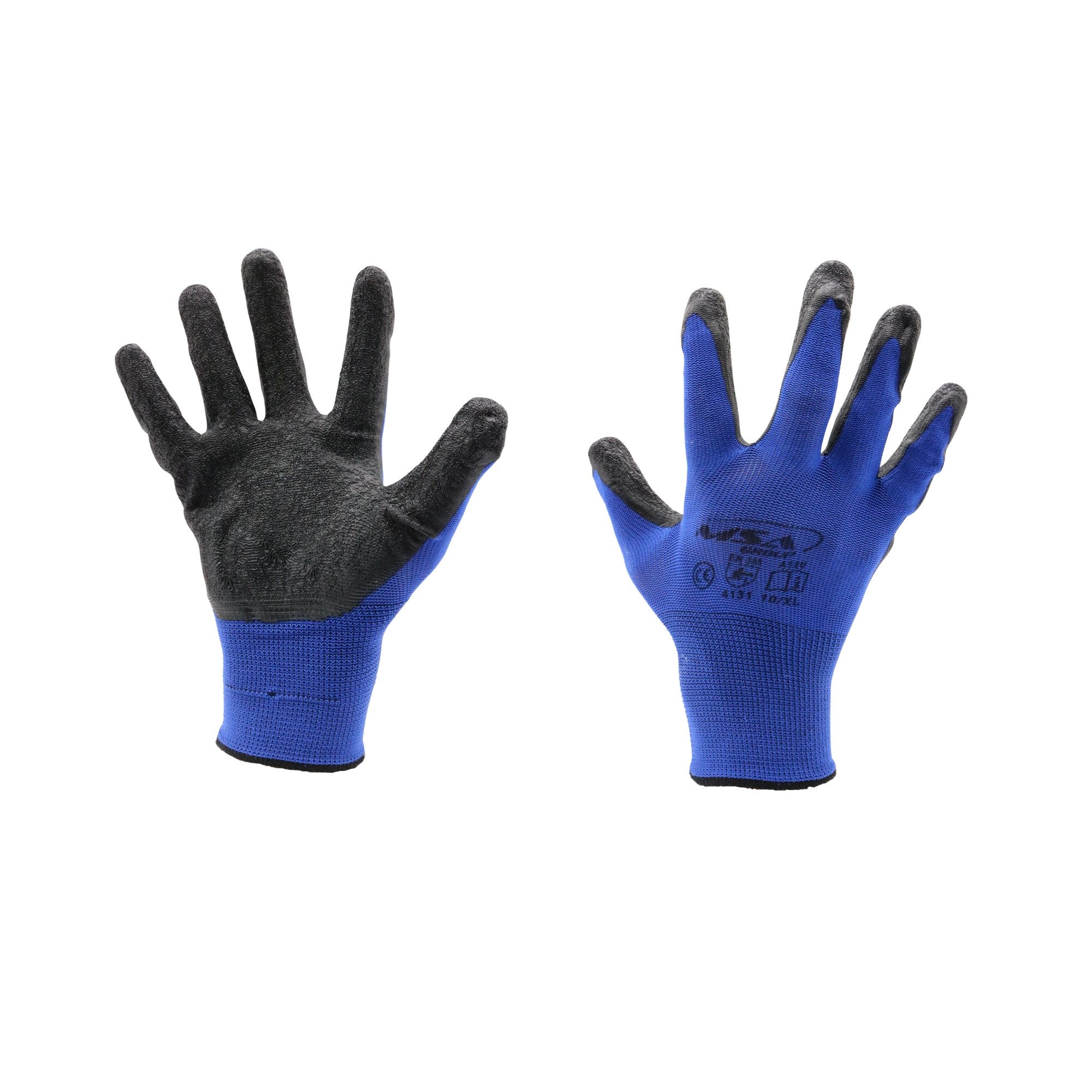 Mănuși SAFE Subțiri MSA Nr.10 XL, Albastru + Negru, Latex Antiderapant