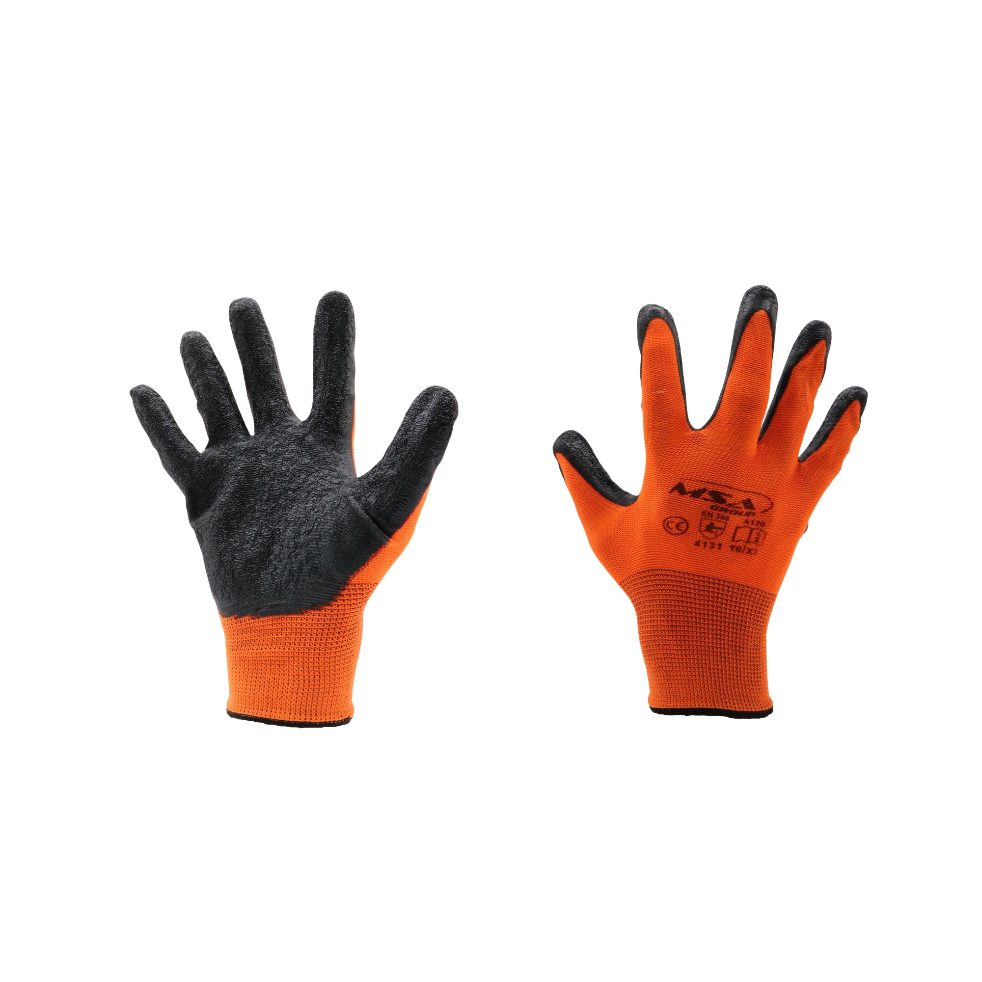 Mănuși SAFE Subțiri MSA Nr.10 XL, Orange + Negru, Latex Antiderapant