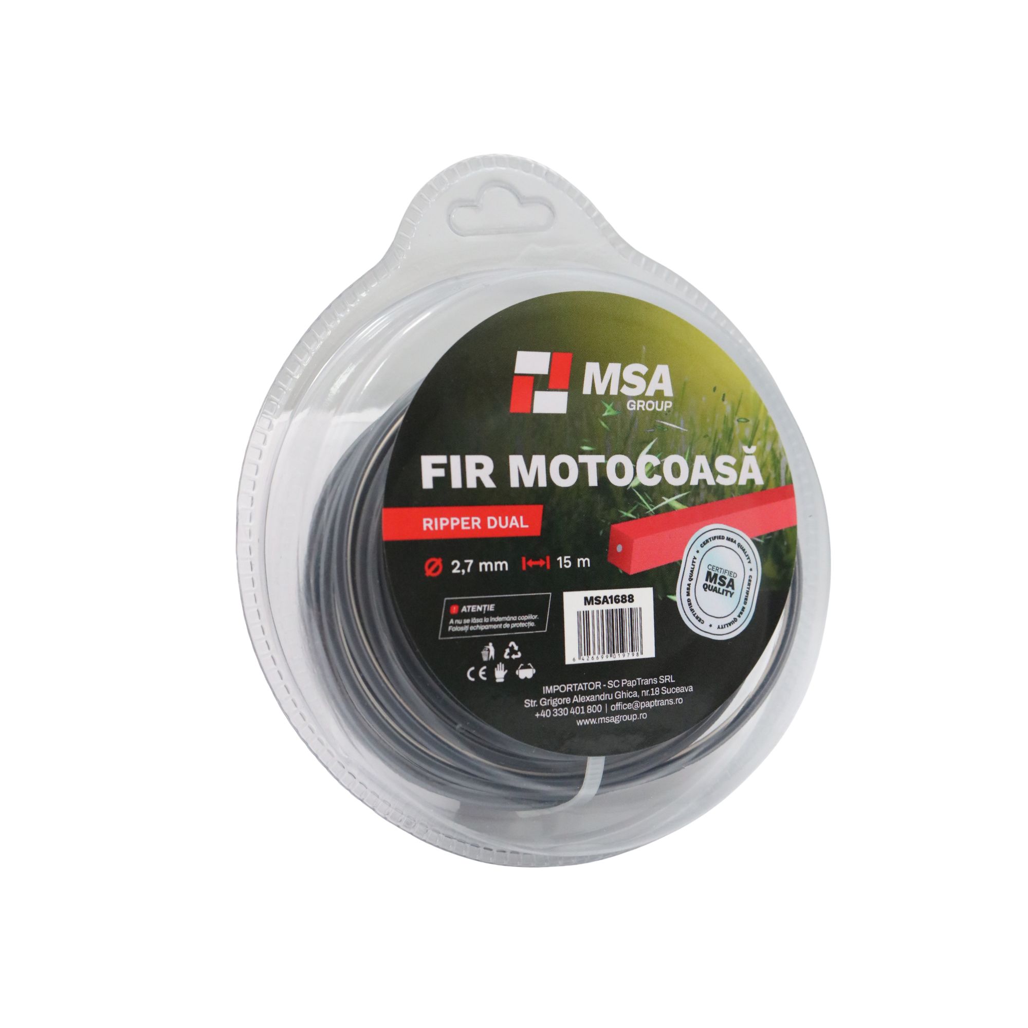 Fir Motocoasă Ripper Dual Ø2.7 mm, 15 m, MSA1688