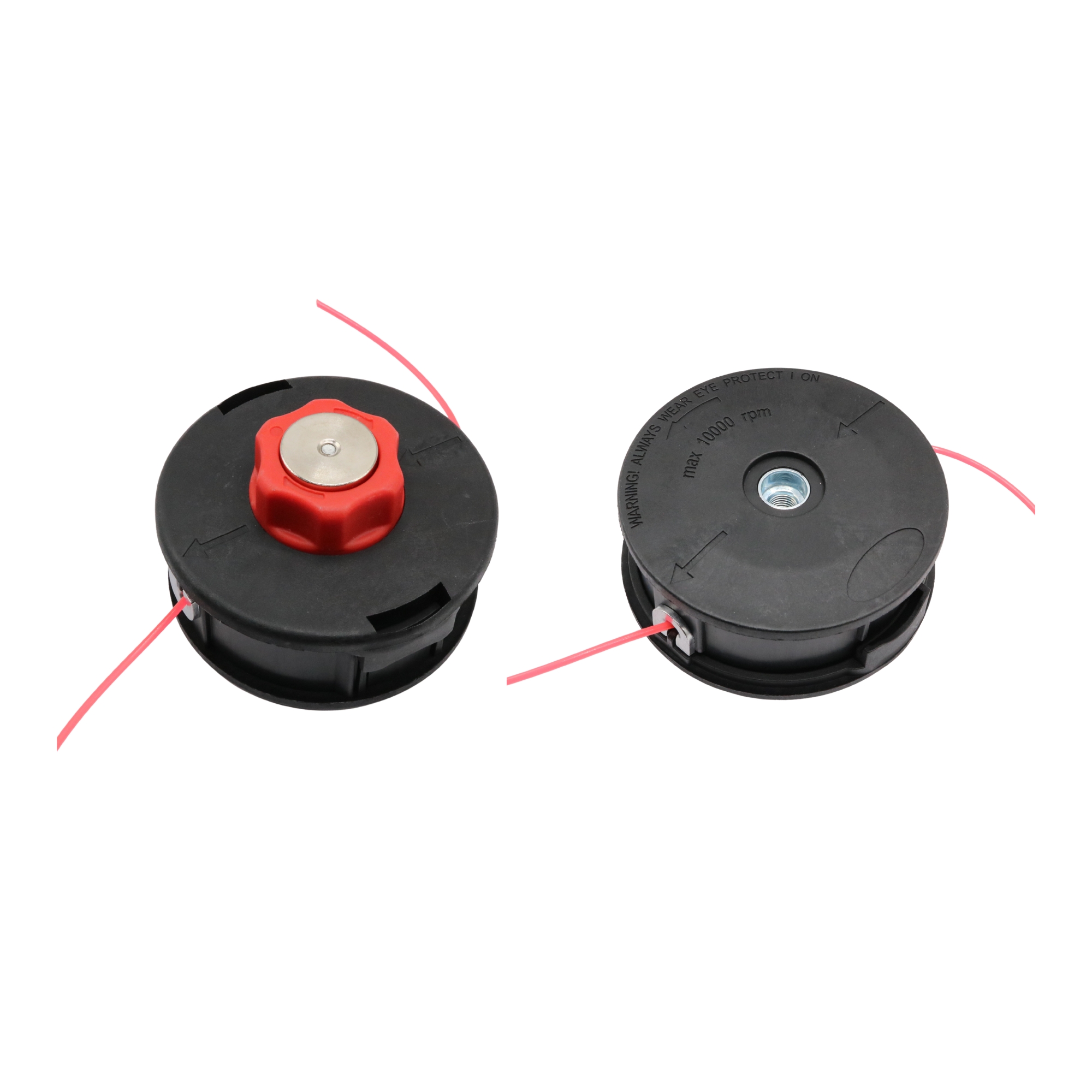 Tambur motocoasă mic, roșu cu negru + metal, M10 x 1.25, – MSA3408