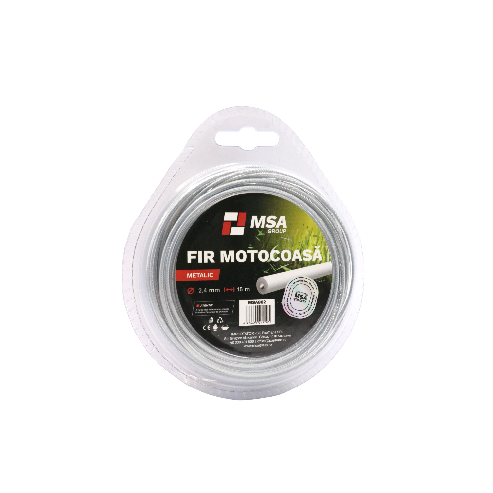 Fir Motocoasă Metalic Ø2,4 mm, 15 m, MSA Group – MSA882