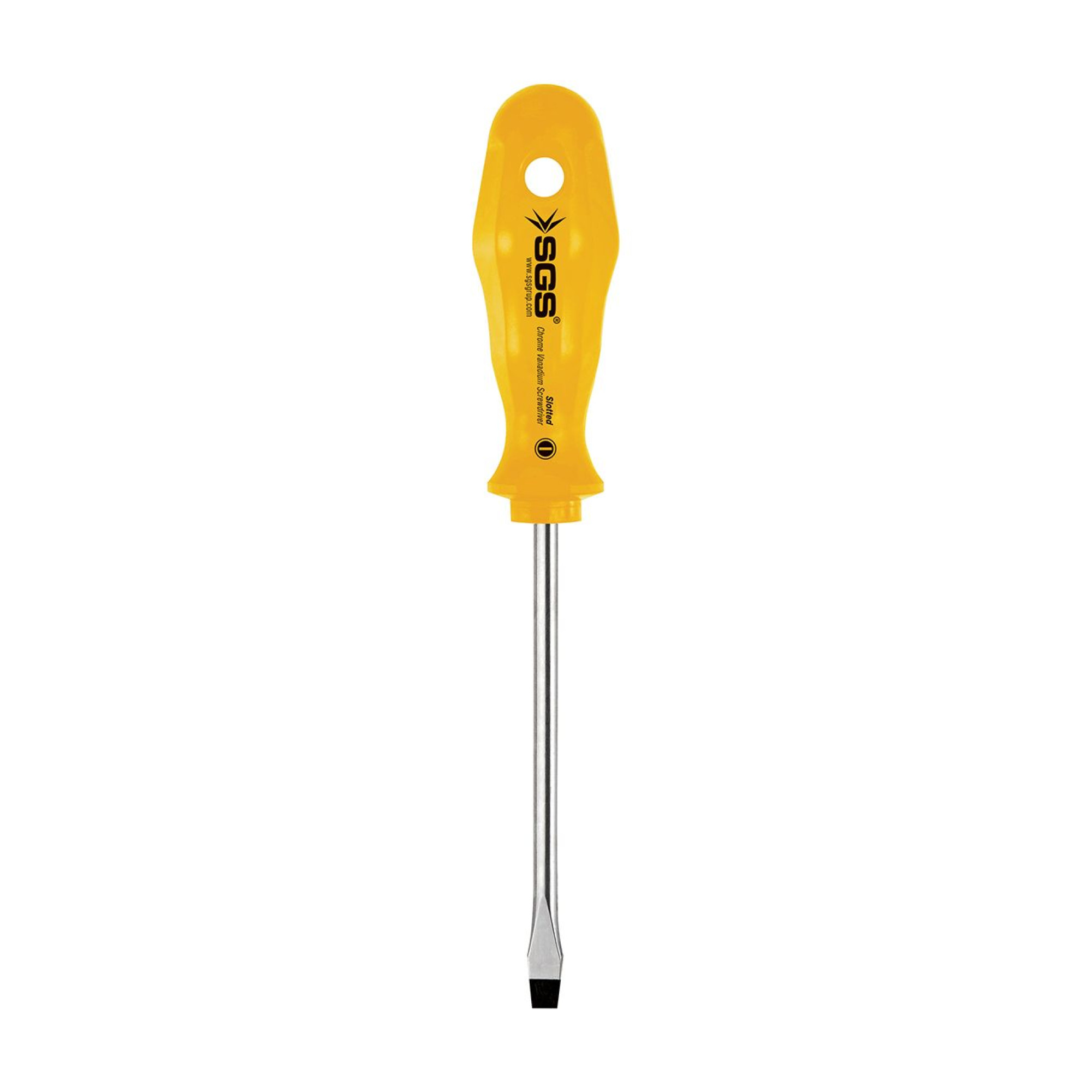 Șurubelniță dreaptă (plată) SGS Yellow Series Cr-V, 6 x 125 mm, mâner ergonomic