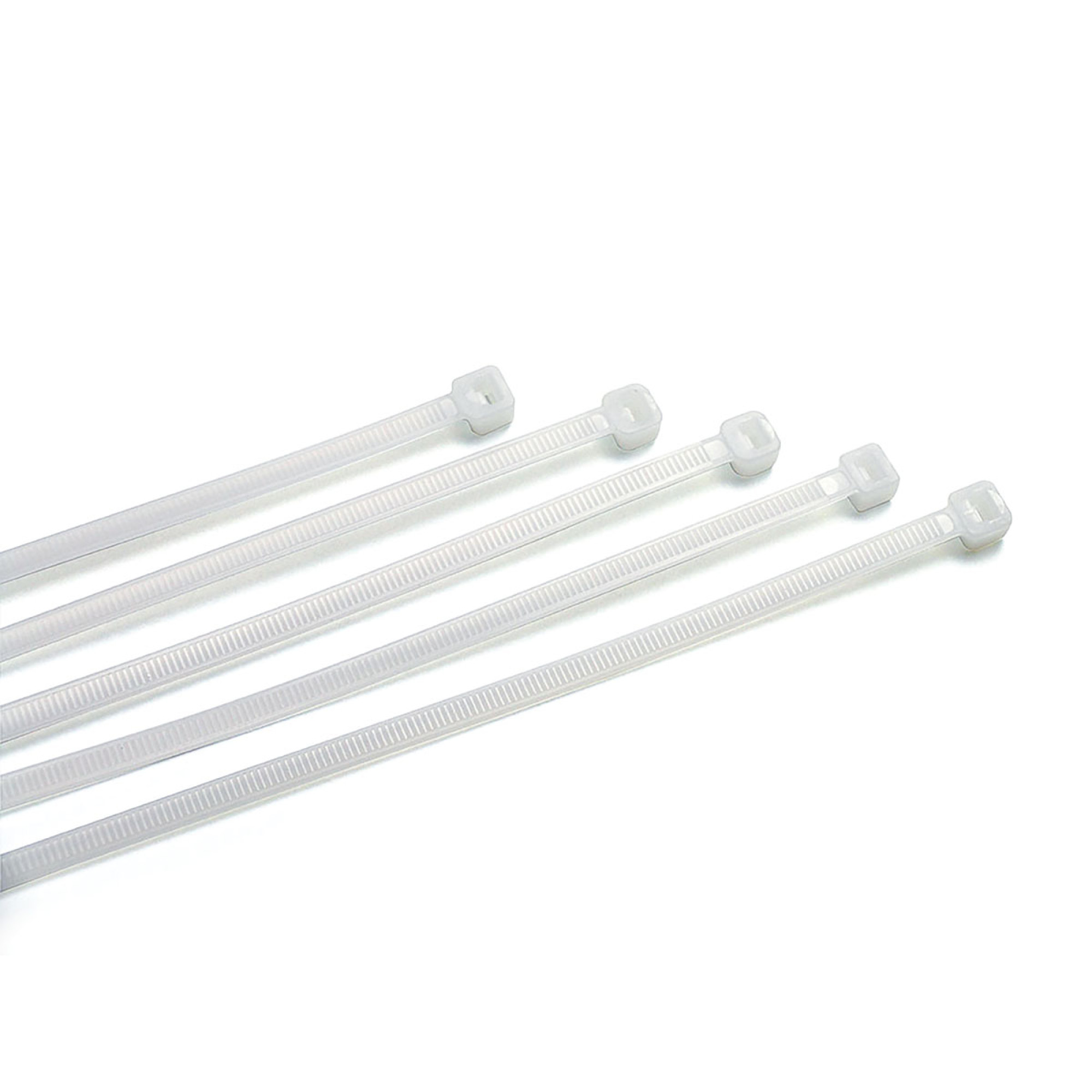 Coliere plastic albe 3,6 x 300 mm, 100 bucăți – Nylon 6.6, rezistență -40°C/+85°C