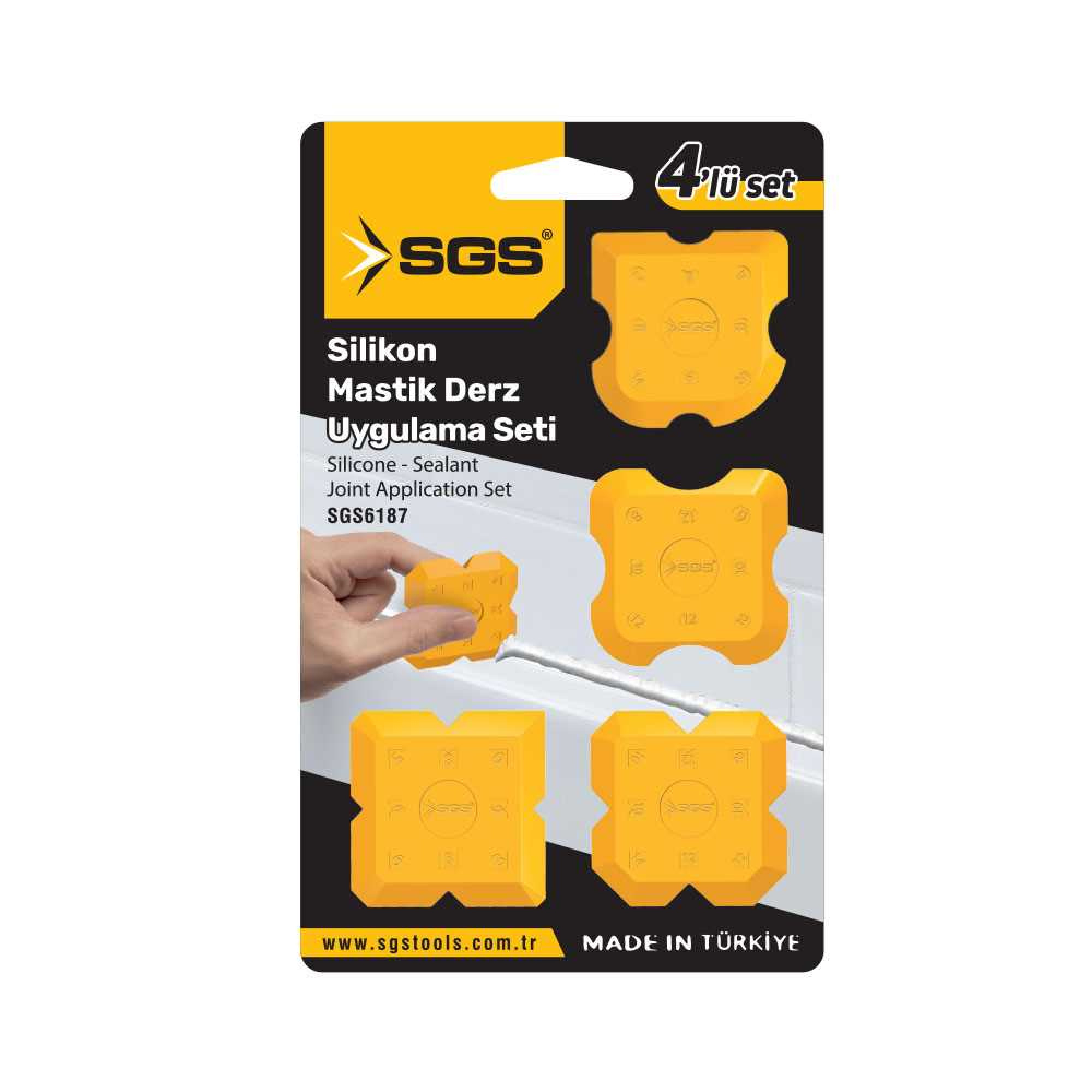 Set aplicare silicon și chit, 4 piese – SGS